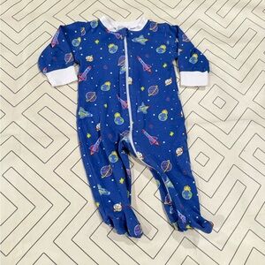 Kissy Kissy Blue Outer Space Footie Pajama